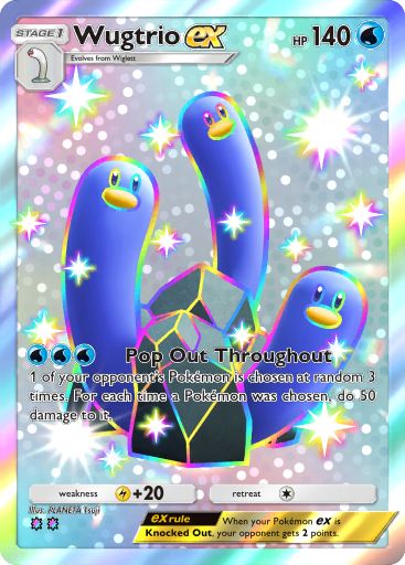 Wugtrio ex Pokémon Pocket card.
