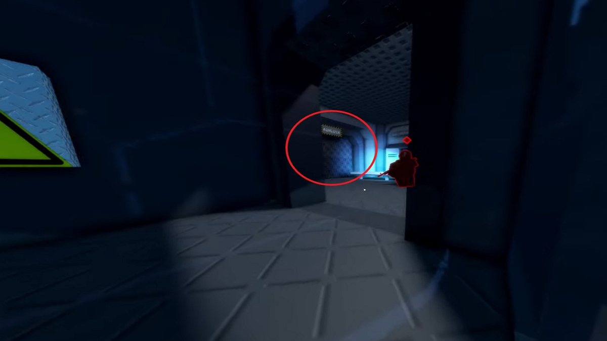 an image of an archway with a red circle around it