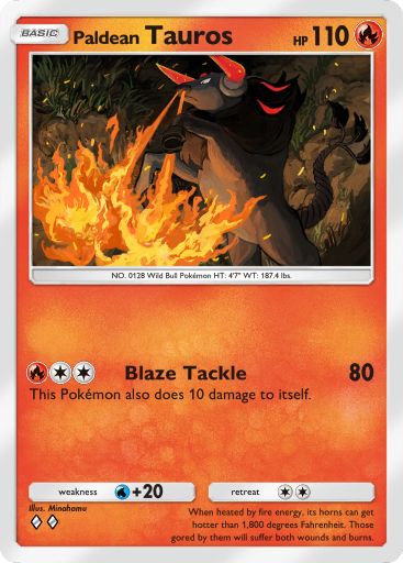 Paldean Tauros Pokémon Pocket card.