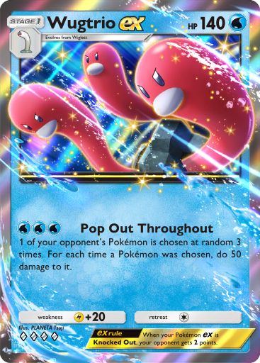 Wugtrio ex Pokémon Pocket card.