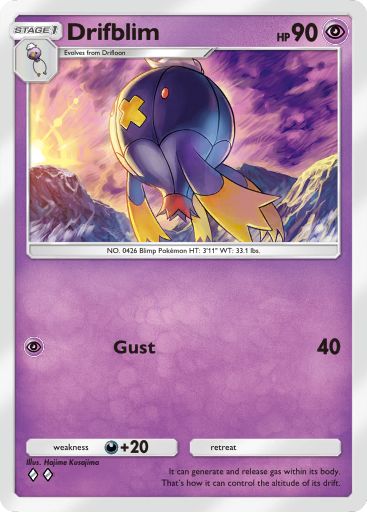 Drifblim Pokémon Pocket card.