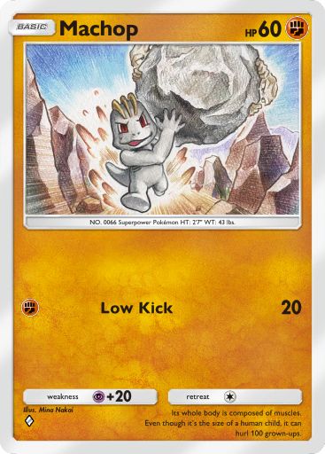 Machop Pokémon Pocket card.