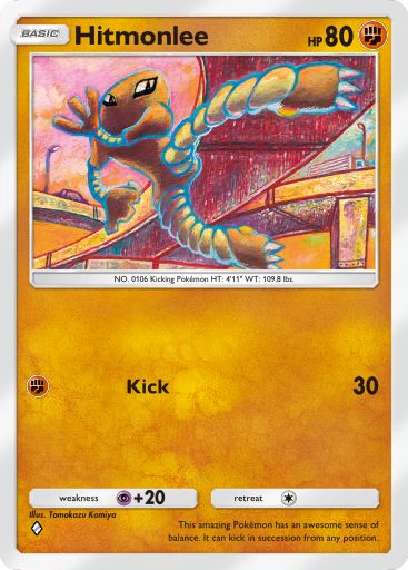 Hitmonlee Pokémon Pocket card.