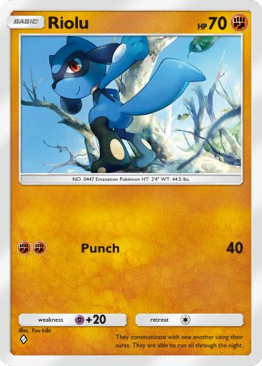 Riolu Pokémon Pocket card.