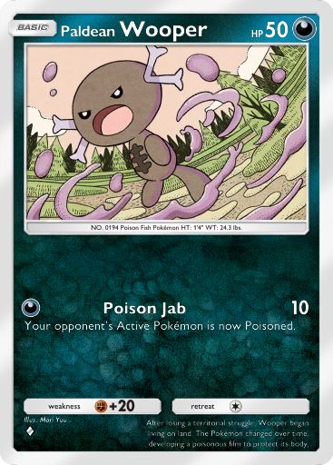 Paldean Wooper Pokémon Pocket card.