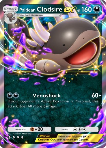 Paldean Clodsire ex Pokémon Pocket card.