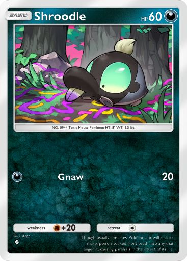 Shroodle Pokémon Pocket card.