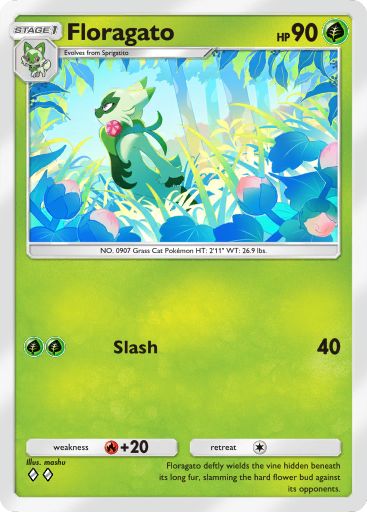 Floragato Pokémon Pocket card.
