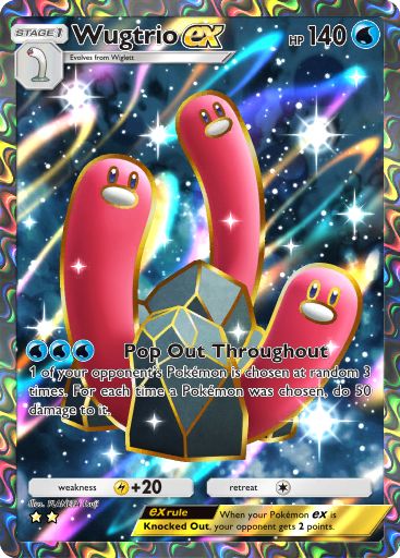 Wugtrio ex Pokémon Pocket card.