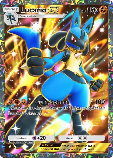 Lucario ex Pokémon Pocket card.