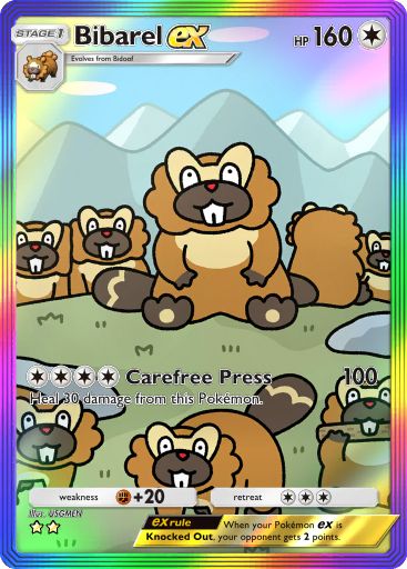 Bibarel ex Pokémon Pocket card.