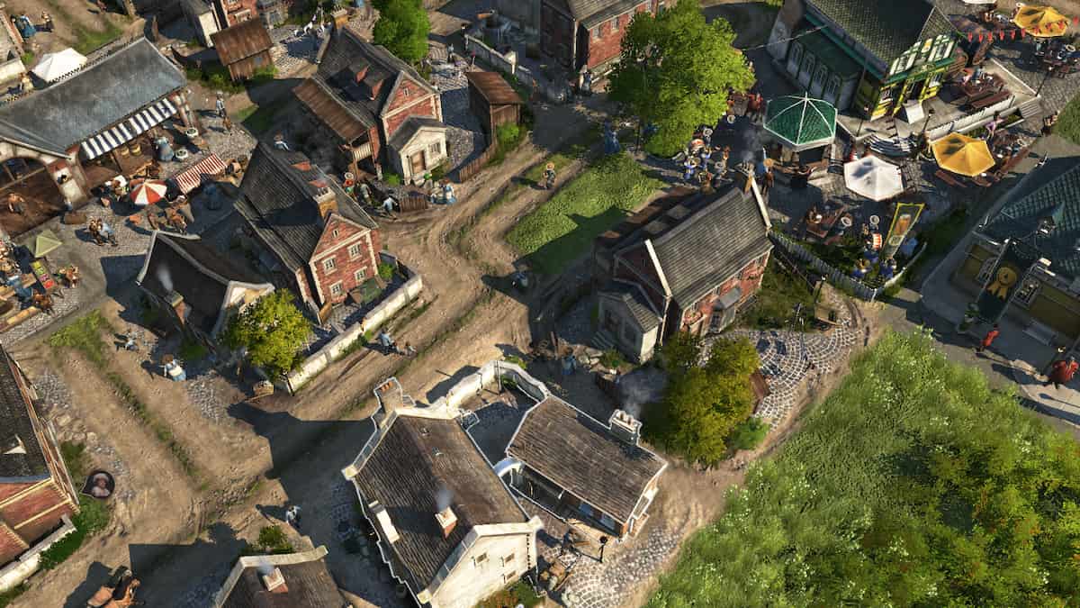 Picture showing the Worker Houses in Anno 1800.