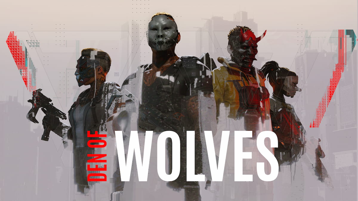 The Den of Wolves art with logo.