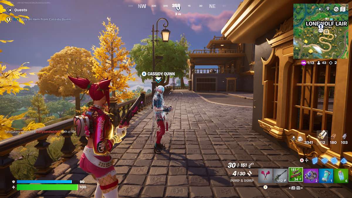 Fortnite purchase item from cassidy quest