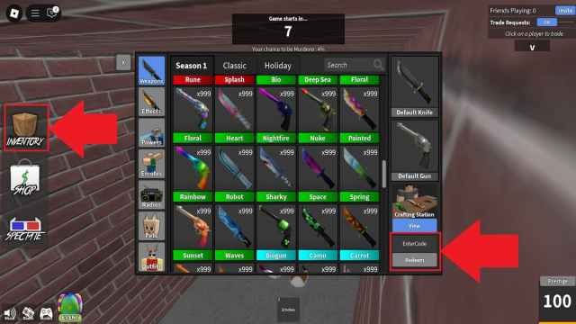 How to redeem San's MM2 codes