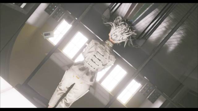 Lisa hanging upside down on wires, strapped inside a straitjacket in post-credit scene