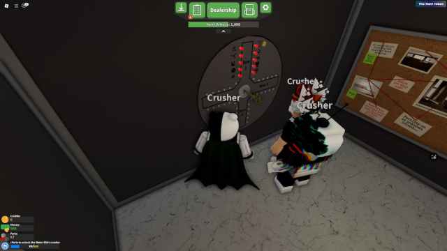 A Car Crushers 2 player has inserted a key into the safe