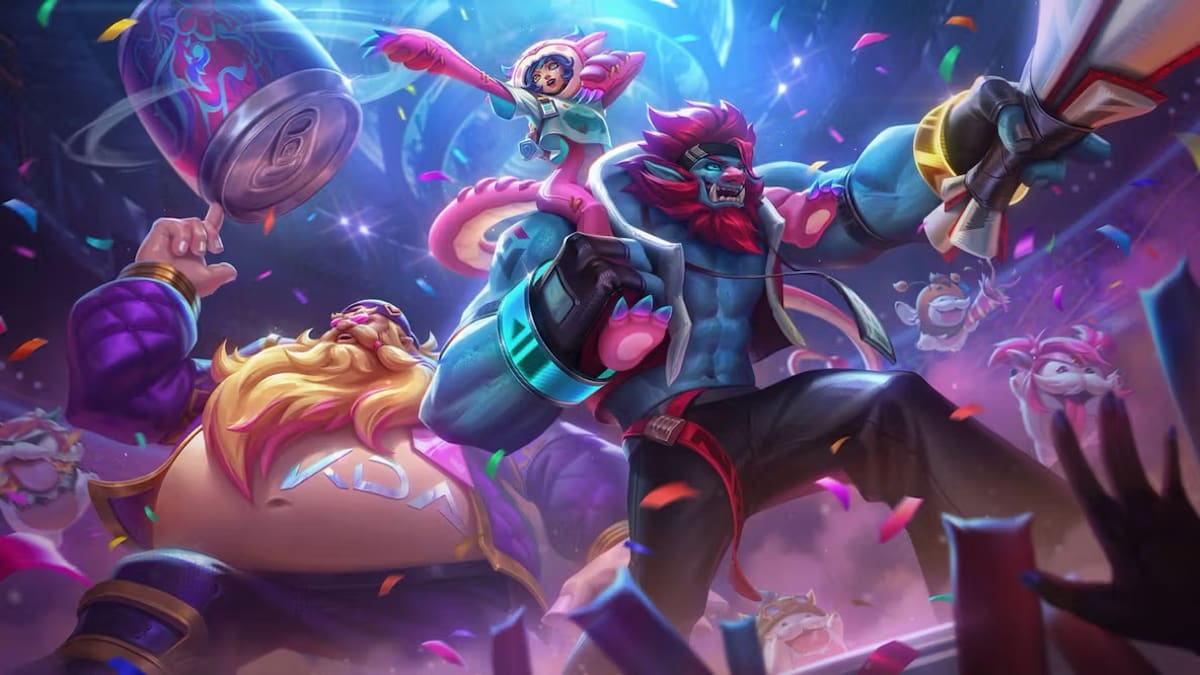 Picture showing various cosmetics in League of Legends.
