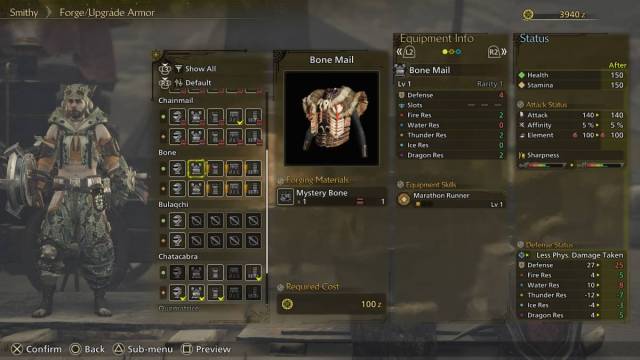 Forging Bone Mail in MH Wilds