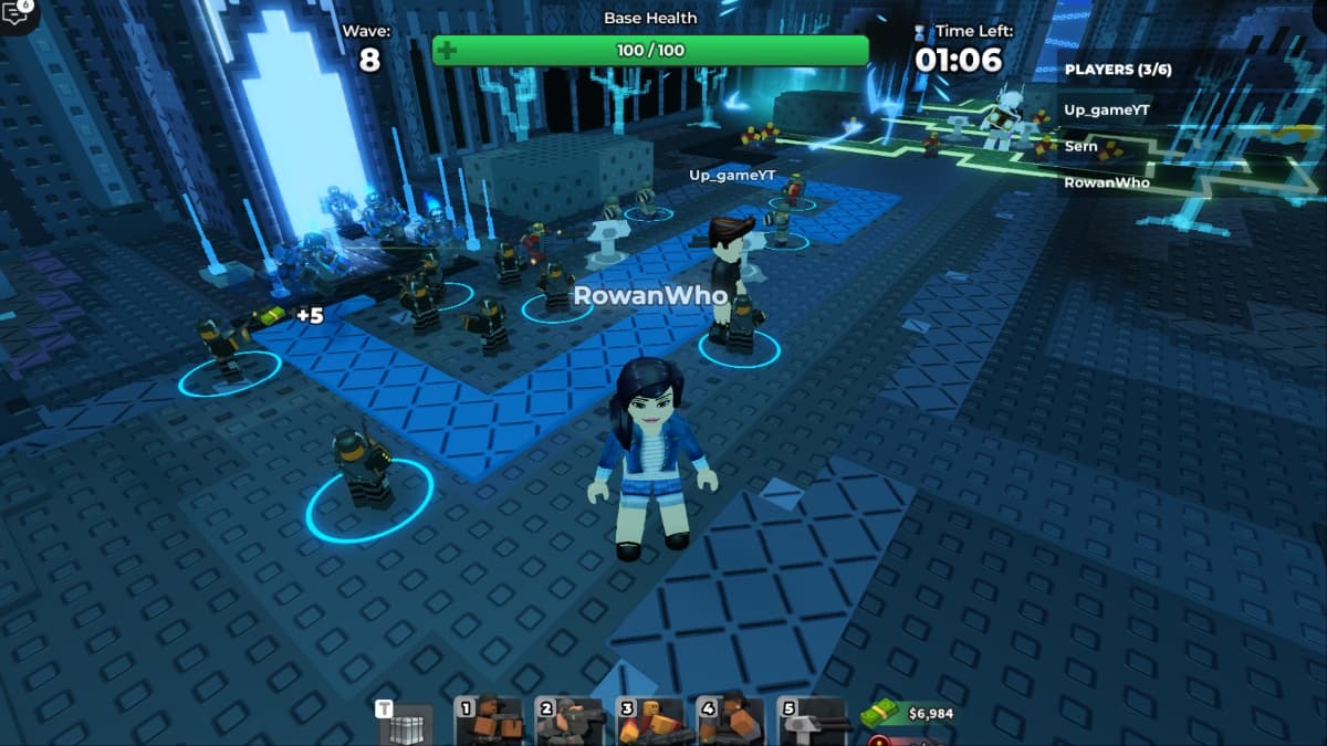 roblox tower defense units laid out on the path