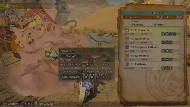 A screen in Monster Hunter Wilds showing an environment overview.