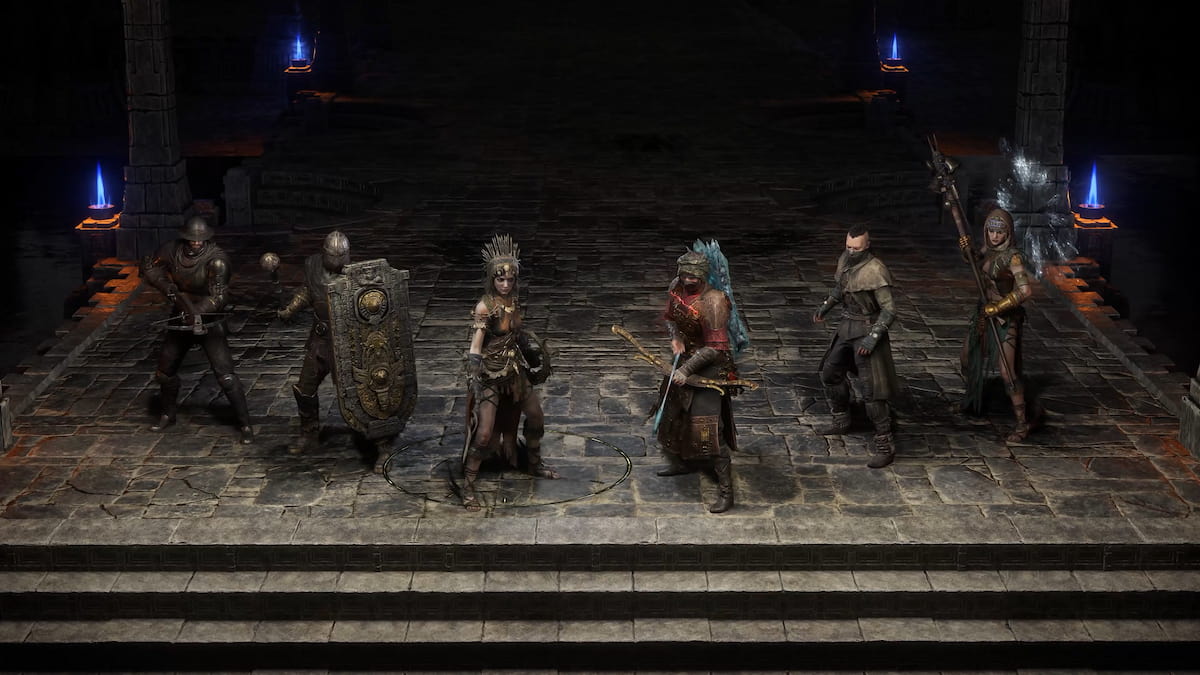 Six Rogue Exiles in Path of Exile 2, which are player-like enemies.