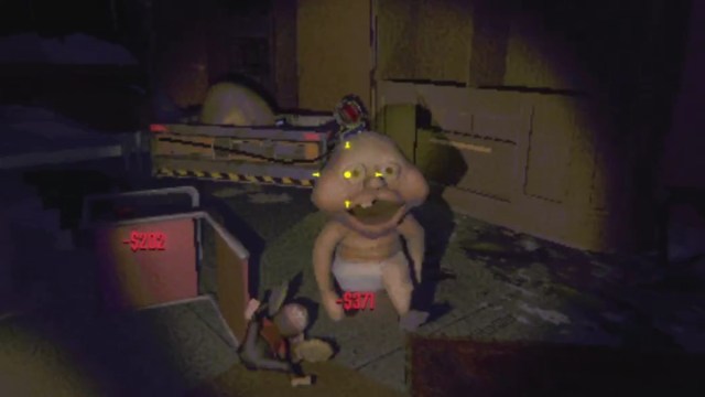 Looking at the Rugrat running away from the C.A.R.T. and towards the camera in R.E.P.O.