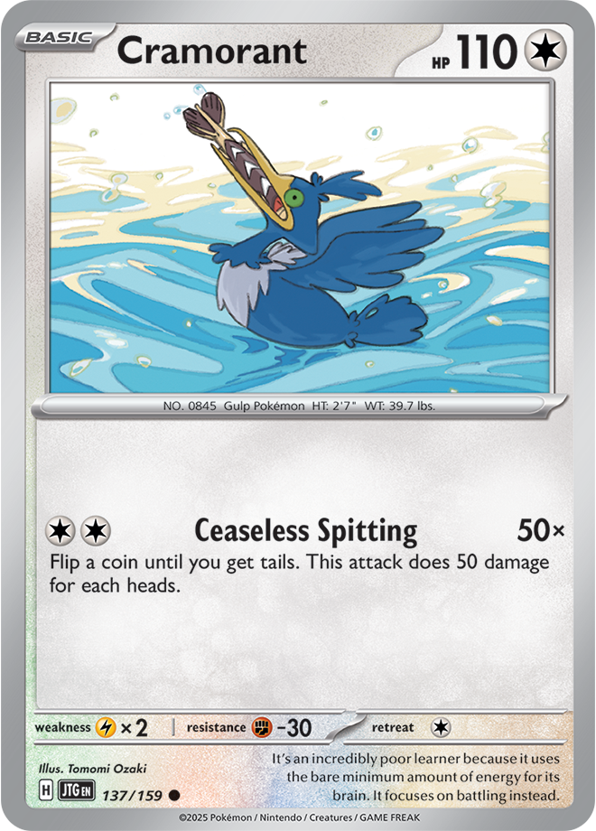 Cramorant Pokémon card.