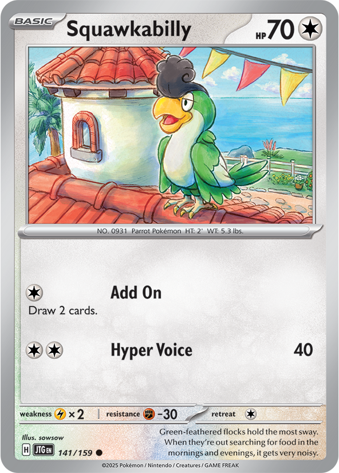 Squawkabilly Pokémon card.