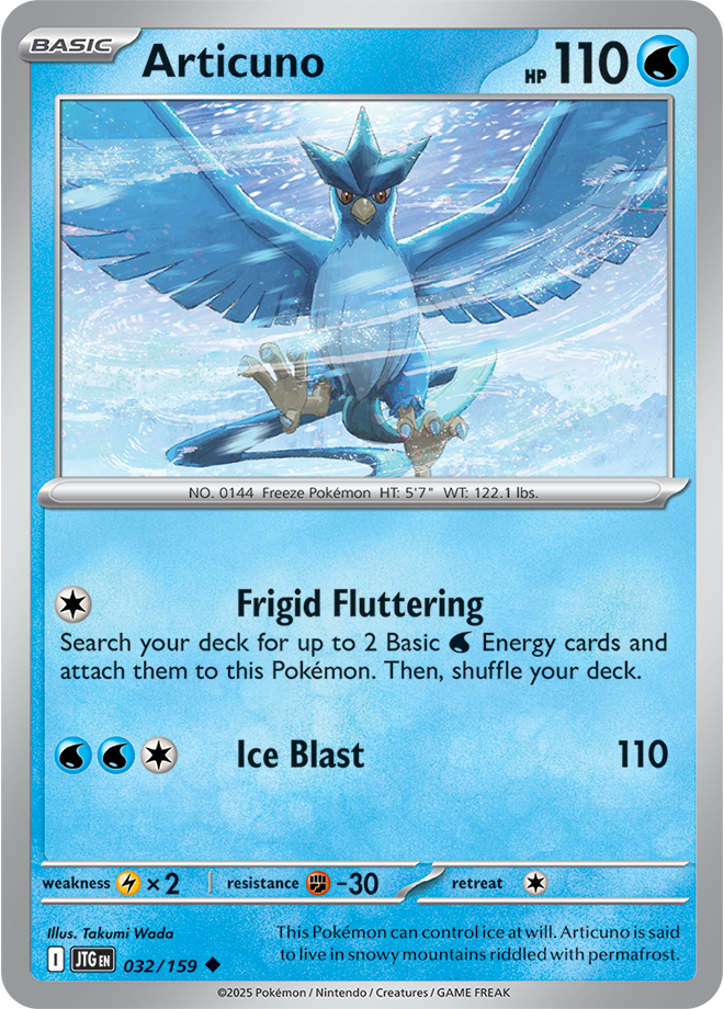 Articuno Pokémon card.
