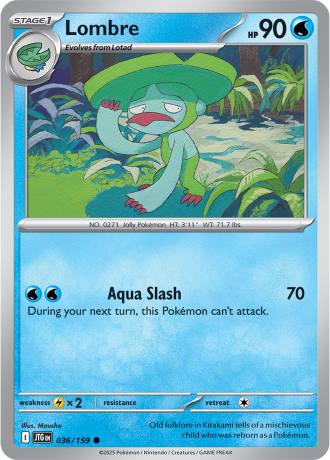 Lombre Pokémon card.