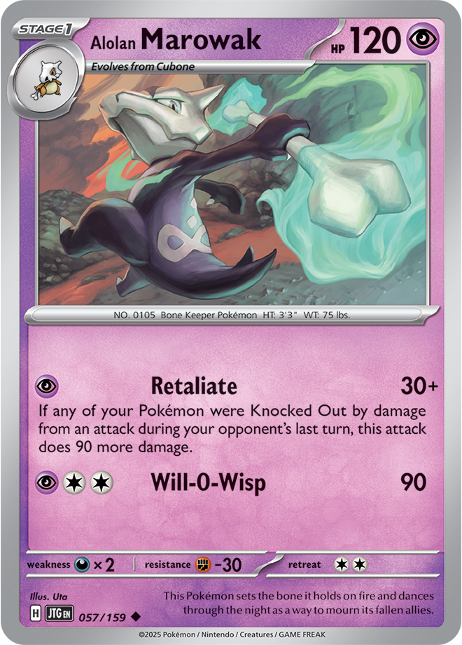 Alolan Marowak Pokémon card.