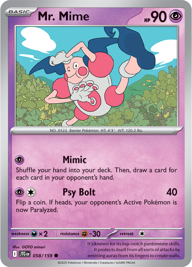 Mr. Mime Pokémon card.