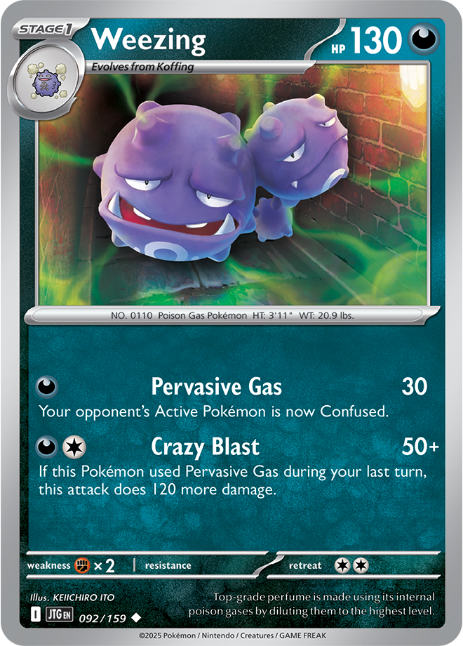 Weezing Pokémon card.
