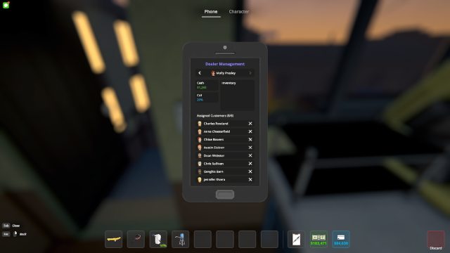 Picture showing the dealer management app in Schedule 1.