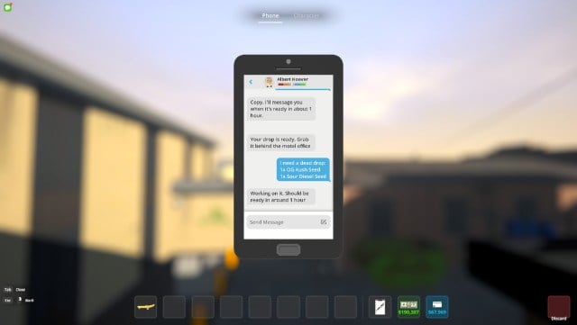 Picture showing the player texting Albert Hoover to get seeds in Schedule 1.