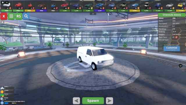 A Car Crushers 2 car spawning option
