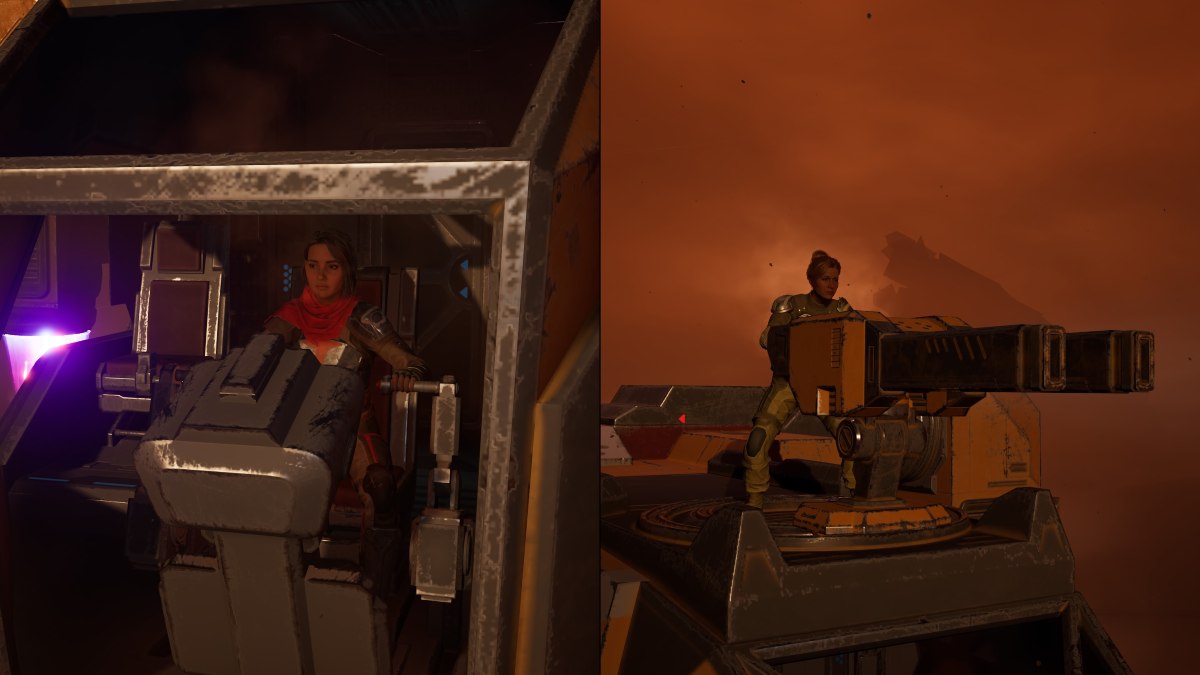 Mio (left) manning the vehicle with Zoe (right) on a turret in Split Fiction