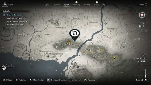 Statue location in AC Shadows