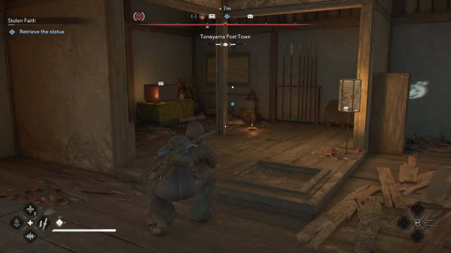 Statue location inside building in AC Shadows