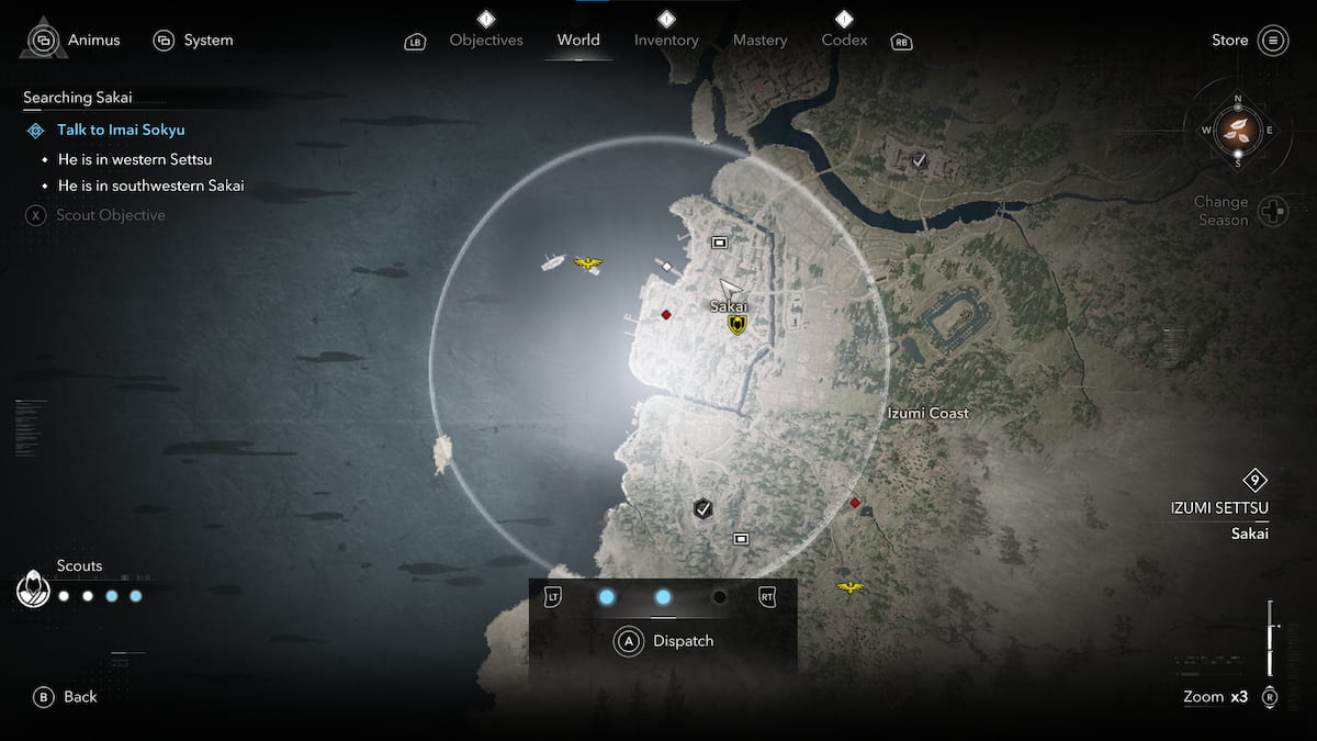 Using your scouts in Assassin's Creed Shadows