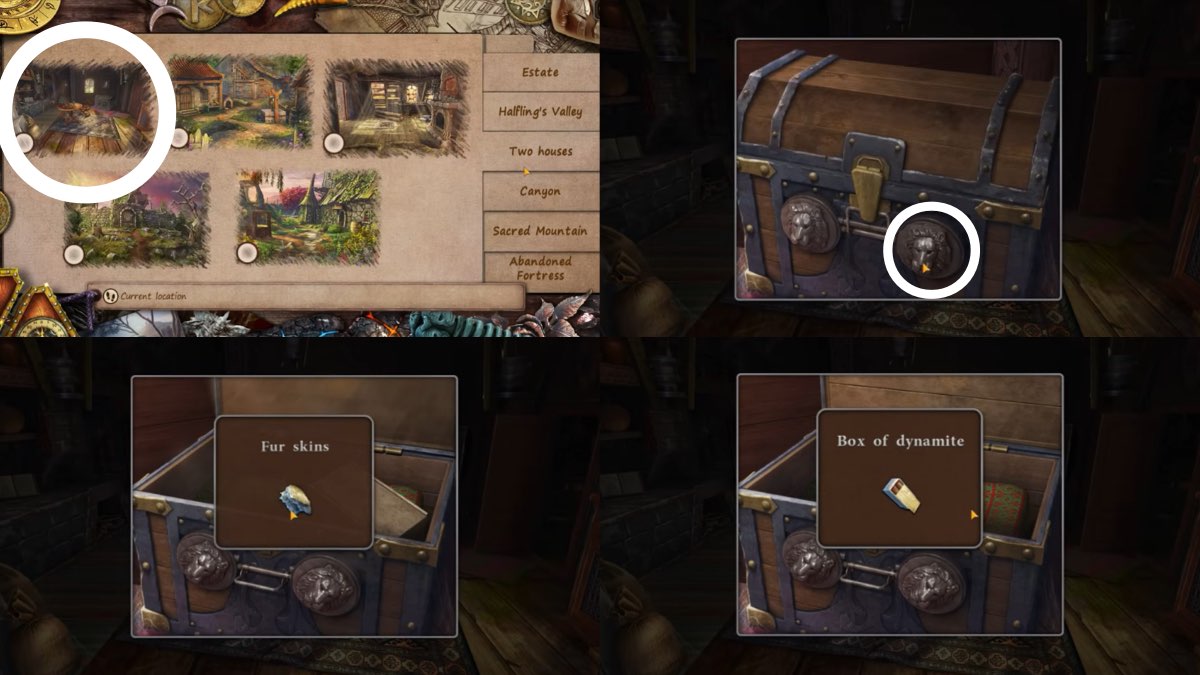 back to the cottage and open the chest