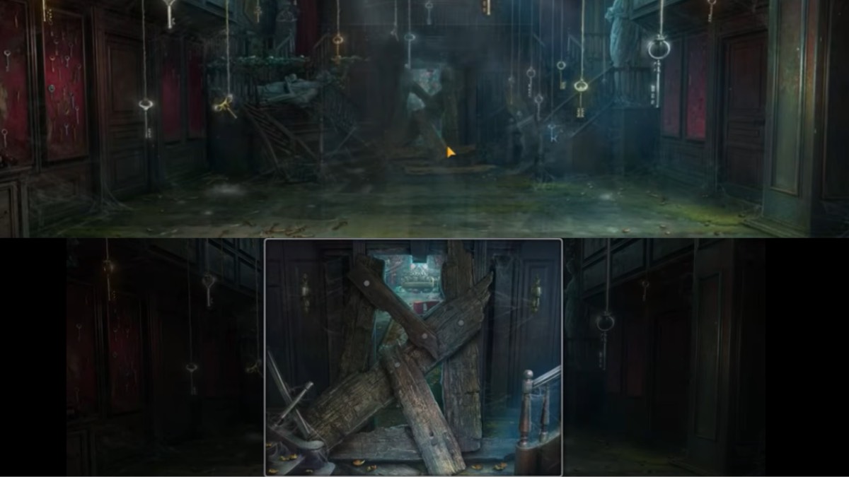 break the door down with the hammer