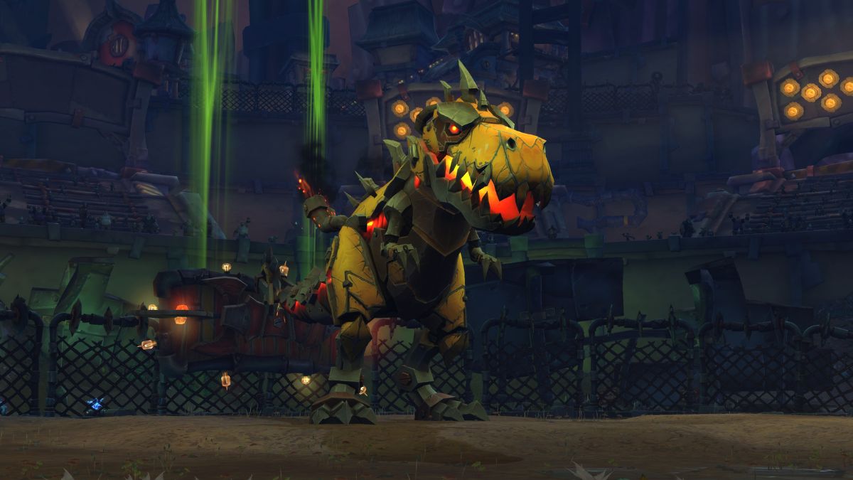 Dinosaur robot character in the Undermine raid.