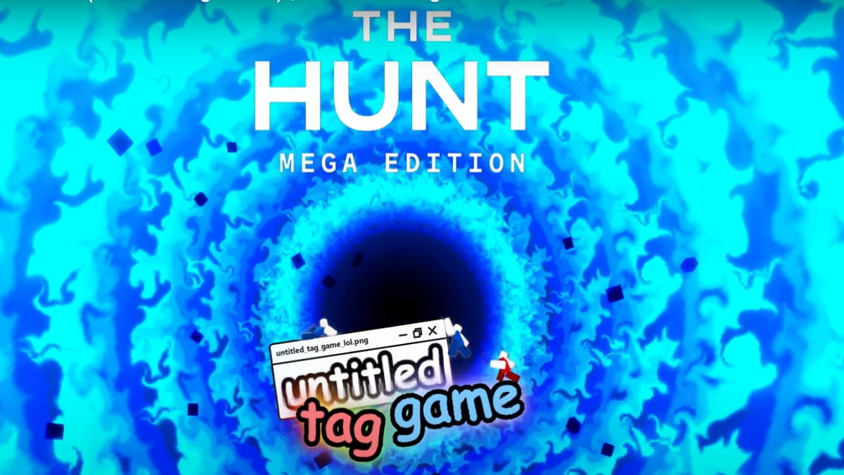 an image of thje hunt mega edition with a blue portal