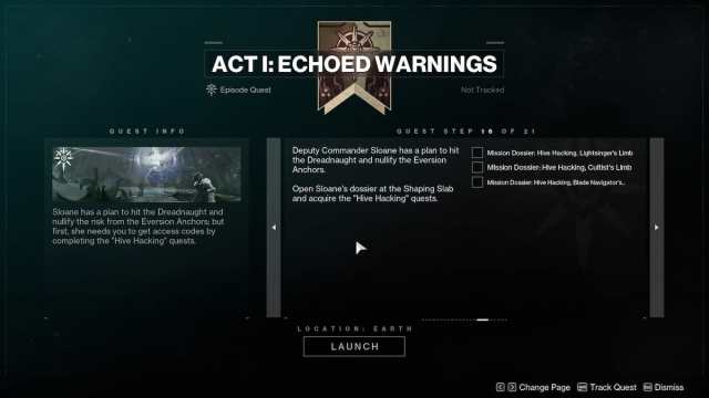 Echoed Warnings quest in Destiny 2