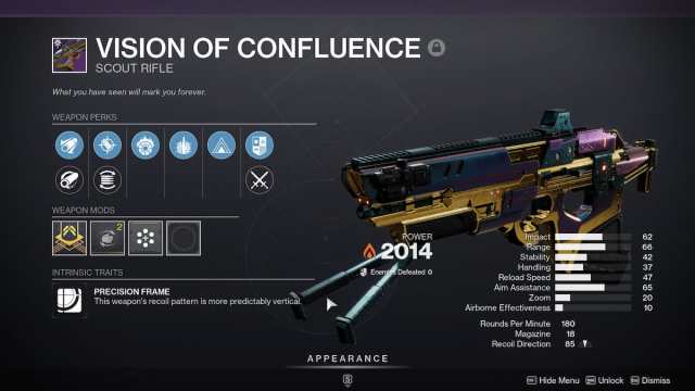 Vision of confluence roll in Destiny 2
