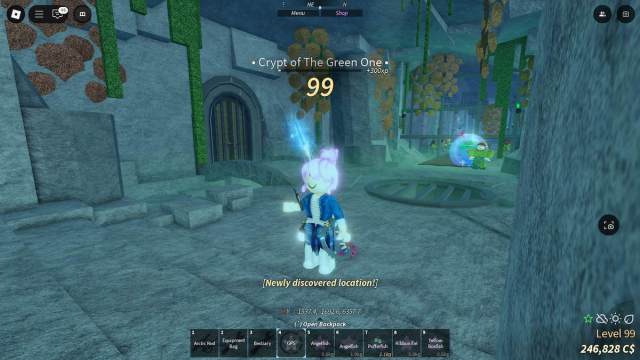 Entering the Crypt in Fisch.