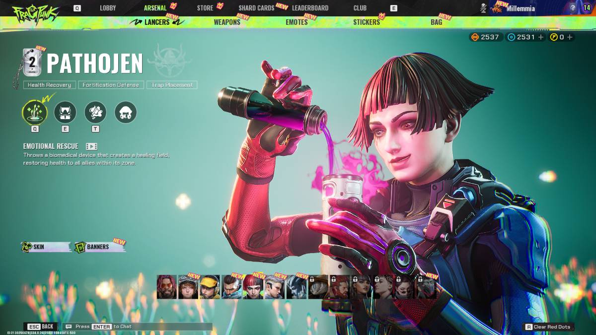 Fragpunk Lancer Pathojen screen with her pouring a potion.