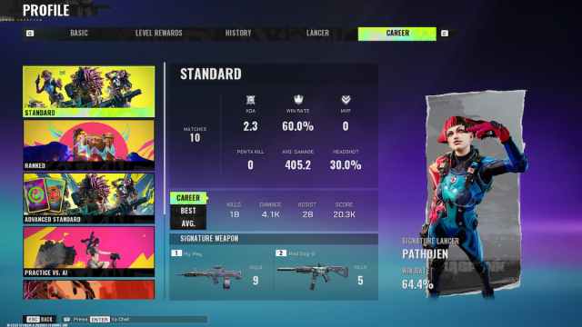 The Career tab in FragPunk.